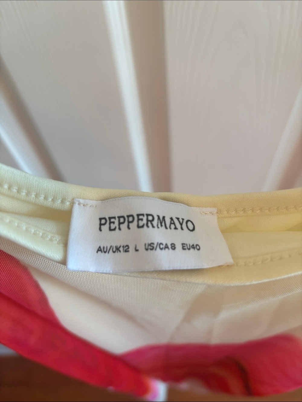 Peppermayo Cream Maxi Slip Dress with Coral-Pink Floral Print - Picture 2 of 4